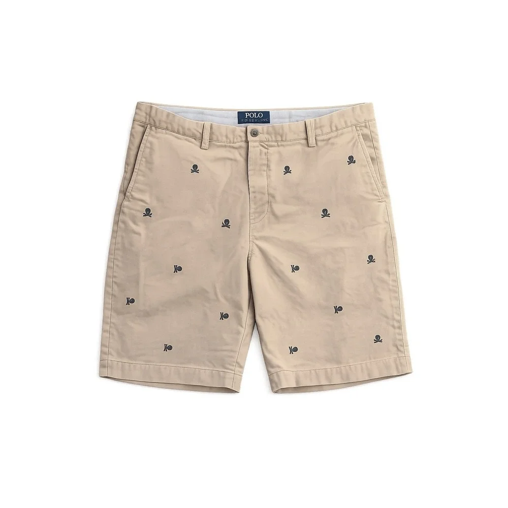 Polo Ralph Lauren‎ Bedford Chino Khaki Shorts Skulls And Bones Size 34 Mens